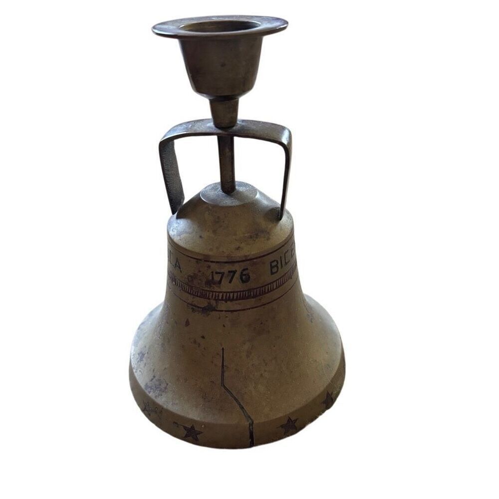 Bells Of Sarna India Brass Bicentennial Candle Holder Bell *Read*